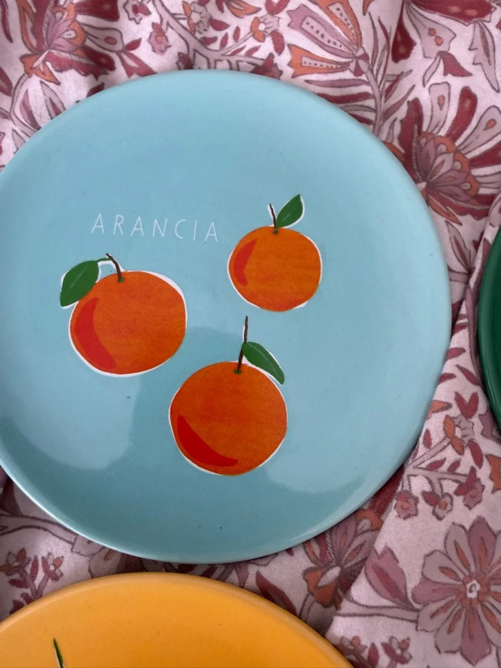 4 Ceramic appetizer Plates bullseye target Mediterranean decor accent plate